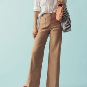 Anthropologie Tan Wide-Leg Pants